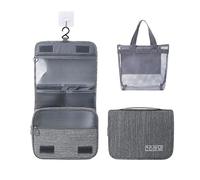 Hanging Travel Toiletry Bag - Large Capacity Wet & Dry Cosmetic Organizer | Includes Free Mesh Pouch | Transparent Compartments | Portable Storage for Bathroom, Travel & Home