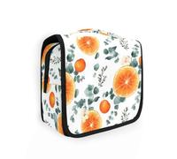 Hanging Travel Toiletry Bag Orange Vine Pattern Kit Makeup Case Cosmetics Organizer for Men Women