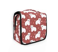 Hanging Travel Toiletry Bag Polar Bear Pattern Kit Makeup Case Cosmetics Organizer for Men Women