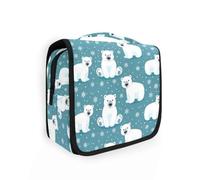 Hanging Travel Toiletry Bag Polar Bear Snow Pattern Kit Makeup Case Cosmetics Organizer for Men Women