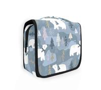 Hanging Travel Toiletry Bag Polar Bear Tree Pattern Kit Makeup Case Cosmetics Organizer for Men Women