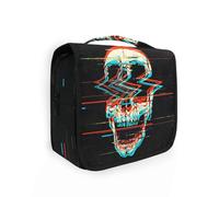 Hanging Travel Toiletry Bag Retro Day Ot The Dead Screaming Skull for Women Men Girls, Halloween Gothic Waterproof Makeup Cosmetic Wash Organizer Bag for Travel Essentials