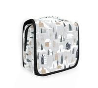 Hanging Travel Toiletry Bag Winter Polar Bear Pattern Kit Makeup Case Cosmetics Organizer for Men Women