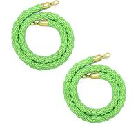 Hanging twisted rope queue green hemp braided with gold-plated hook, barrier(2 Pack,1.5m/5ft)