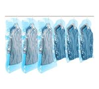 Hanging Vacuum Storage Bags, 6 Combo Vacuum Pack Bags for Clothes Reusable Space Saver Bags Vacuum Compression Storage Bags for Winter Coats Wardrobe Coats, Suits & Dresses Garment 5-Ring Hangers
