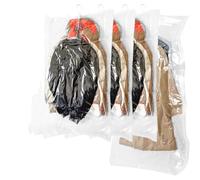 Hanging Vacuum Storage Bags, GQC 4 PCS Space-saving Vacuum Bag for Clothes, Suits, Dresses, Coats or Jackets, Clear & Reusable Closet Organizer (1 Long 145x70cm & 3 Short 105x70cm)