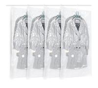 Hanging Vacuum Storage Bags, ZWMYF 4 PCS Space-saving Vacuum Bag for Clothes, Suits, Dresses, Coats or Jackets, Clear & Reusable Closet Organizer 145x70cm