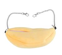Hanging Velve Banana-Shaped Pet Bed for Hamster T, Soft Cozy Swing House, Washable & Portable (Yellow)