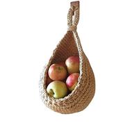 Hanging Wall Baskets, Jute Eco Hanging Basket Cotton Teardrop Hanging Baskets, Cotton-flax Vegetable Fruit Organizer, Teardrop Hanging Container for Kitchen Produce Storage, Keep Vegetable Fresh