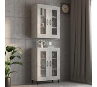Hanging Wall Cabinet Cupboard Storage Cabinet Engineered Wood and Glass vidaXL
