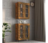 Hanging Wall Cabinet Cupboard Storage Cabinet Engineered Wood and Glass vidaXL
