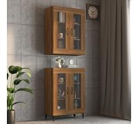 Hanging Wall Cabinet Cupboard Storage Cabinet Engineered Wood and Glass vidaXL