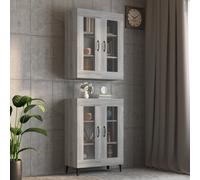 Hanging Wall Cabinet Cupboard Storage Cabinet Engineered Wood and Glass vidaXL