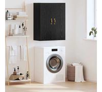 Wall Cabinet Black Oak Engineered Wood 69.5 x 34 x 90 cm 2 Hinge Doors Storage.