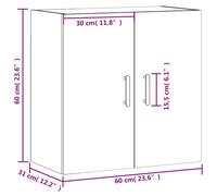 Vidaxl Wall Cabinet White 60X31X60 Cm Engineered Wood