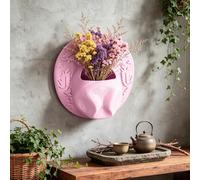 Hanging Wall Planter for Indoor Plants,Plastic Cowgirl Hat Vase, Western Themed Hat Shaped Planter Vase,Wall Vases for Bathroom, Living Room, Office, and Home Deco (Pink)