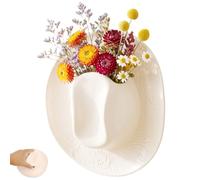 Hanging Wall Planter for Indoor Plants, Resin Cowboy Hat Vase White(white) | Hat Shaped Planter Vase for Dried Flower Plant Decoration, Wall Hanging Flower Holder for Living Room, Office, and Home Décor