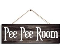Hanging Wall Sign Decorative Plaque Sign Pee Pee Room Hanging Sign Decorative Wood Sign Home Decor Wood Door Sign Plaque 12X18 Inch