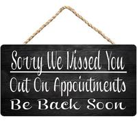 Hanging Wall Sign Wooden, Sorry We Missed You Out On Appointments Be Back Soon Absence Reminder Wall Plaque, Rustic Wood Sign For Home Living Room Entryway Farmhouse Entryway Decor 12X8 Inch