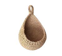 Hanging Wall Vegetable Fruit Baskets Teardrop Basket Kitchen Storage Bohemian Handwoven Mount Or Veggie for K Wares (Khaki, One Size)