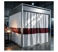 Hanging Welding Curtain, Welding Curtain Wall with Observation Window for Workshop/Industrial Use(7.5x3m/25x10ft)