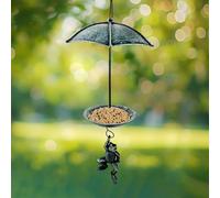 Hanging Wild Bird Feeder Frog And Umbrella By Nature Watch - Cast Iron