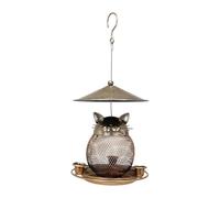 Hanging Wild Bird Feeders, Squirrel Proof & Weatherproof Metal Feeder, Easy Clean Small Bird Feeder with Hook for Garden Yard(Finemesh+3watercups+lid)