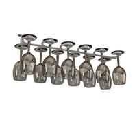 Hanging Wine Glass Rack, 16" 24" Under Cabinet Wrought Iron Rack Glass Wine Hanger, Wines Stemware Holder, Stemware Racks Champagne Glasses Racks Holder with Screws (White 60x18cm)