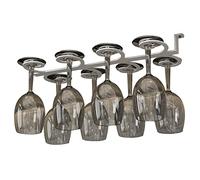 Hanging Wine Glass Rack, 16" 24" Under Cabinet Wrought Iron Rack Glass Wine Hanger, Wines Stemware Holder, Stemware Racks Champagne Glasses Racks Holder with Screws (White 40x18cm)