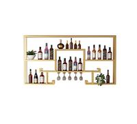Hanging Wine Glass Rack, Rustic Ceiling Storage for Goblets, Wall Mounted Bar Shelves for Wine Bottles, Floating Liquor Shelf