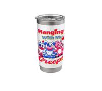 Hanging with My Creeps Cute Voodoo Pastel Goth Teddy Bear Stainless Steel Insulated Tumbler