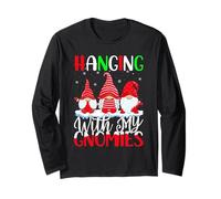 Hanging with My Gnomies Family Gnome Christmas Pajamas Long Sleeve T-Shirt
