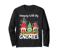 Hanging with My Gnomies Funny Family Gnome Christmas Long Sleeve T-Shirt