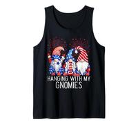 Hanging With My Gnomies Funny Fireworks Gnome 4th Of July Tank Top