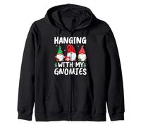 Hanging With My Gnomies Funny Gnome Christmas Zip Hoodie