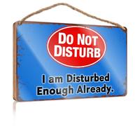 Hanging Wood Home Wall Sign Do Not Disturb: Already Disturbed Wooded Sign Funny Wood Hanging Sign Door Decor Sign(23X35CM)