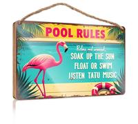Hanging Wood Home Wall Sign Relax, Swim, Float, Sunbathe, Enjoy Tatu Music Wooded Sign Funny Wood Hanging Sign Door Decor Sign(23X35CM)