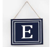 Hanging Wood Plank Hanging Sign Initial Letter E Monogram Painted Wood Plaque Sign Quote Decorative English Alphabet Monogrammed Wall Art Décor Signs for Living Room Window 10x12 Inch