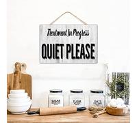 Hanging Wood Signs Treatment In Progress Quiet Please Wall Decorative for Pantry Modern Custom Wood Sign Laundry Wall Decor Sign Gift Kitchen 12x8in