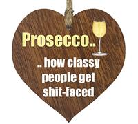 Hanging Wooden Heart Sign Plaque for Prosecco Lovers - Gifts for Women - Dark Wood Hearts Signs, Thank You Gifts, Friendship Plaque, Best Friend Birthday, Christmas, Bridesmaid Gift