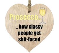 Hanging Wooden Heart Sign Plaque for Prosecco Lovers - Gifts for Women - Light Wood Hearts Signs, Thank You Gifts, Friendship Plaque, Best Friend Birthday, Christmas, Bridesmaid Gift