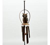 Hanging Wooden Owl Garden Windchime