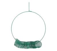 Hanging Wreath Bird Feeder, Large Capacity Carbon Steel Peanut Bird Feeder with Hanging Hook for Garden Outdoor Use, Holds 1.25 lbs Peanuts or 12 Suet Balls (Green)