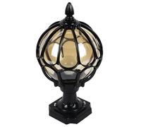Hangingp 14.9Inch Large Exterior Polep Driveway Post Light Yard Garden Outdoor Waterproof Post Lights E26 Light Fixture Black Aluminum W/Water Glass - Not Solar, 110-240V Ac/K/38Cm