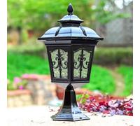 Hangingp 19.7Inch Exterior Pole Light Black Bronze Outdoor Modern Die-Aluminum Light Fixture, Clear Glass Shade, Outdoor Pillar Light for Porch Garden Patio Pathways 4X4 5X5 Wood Post/C/a