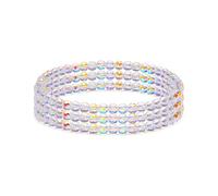 HANGINTHERE 3 Pcs 4mm Austrian Crystal Stretch Bracelets Set for Women,Boxed,Stackable Gift Bracelets for Birthdays, Mother’s Day, One Size, Crystal, no gemstone