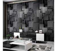 HANGJINLI Wallpaper Black Abstract Geometry Subtle Sheen Bounces Light Back Into The Room - Great Wallpaper Choice for Any Room (53x950cm=5.03m2) 53 Square feet Non self-Adhesive Wallpaper