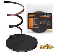 HANGLIFE GT2 Timing Belt with Copper Buckle - 3D Printer Open Synchronous Belt (2mm Pitch) 3D Printer Accessories - 10mm x 10M (32.8ft)