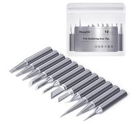 HANGLIFE T18 Soldering Iron Tips for Hakko FX-888D FX-888 FX8801 FX-600, and More Soldering Stations/Irons - Replacement Solder Tips for Welding Equipment & Accessories (12 pcs)