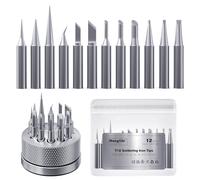 HANGLIFE T18 Soldering Iron Tips with Tip Holder for Hakko FX-888D FX-888 FX8801 FX-600, and More Soldering Stations/Guns - Replacement Solder Tips for Welding Equipment & Accessories (12 pcs)
